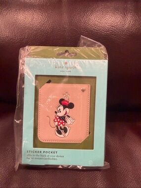kate spade Pink Minnie Mouse Sticker Pocket Card Holder